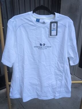 ADERERROR x CONVERSE White Logo Short-Sleeve Men's Tee Size XL